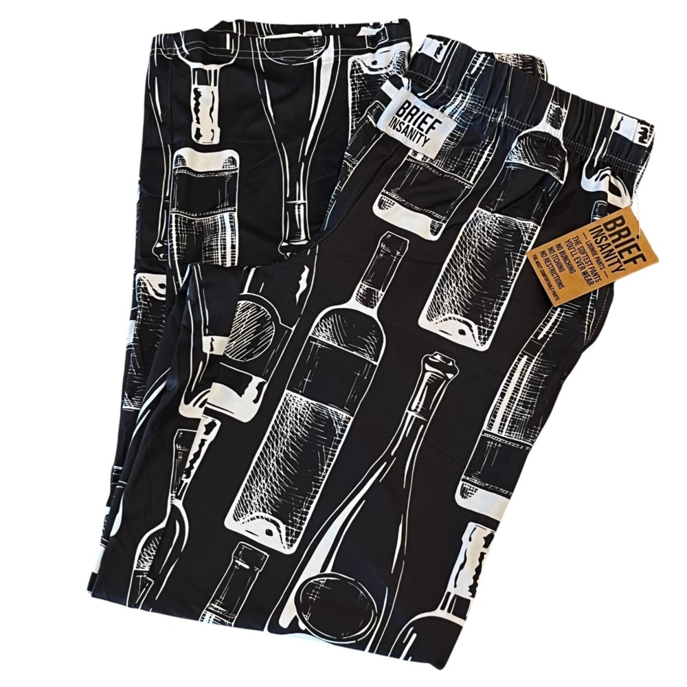 NWT Brief Insanity‎ Lounge Pants Womens Small Time For Wine Sleep